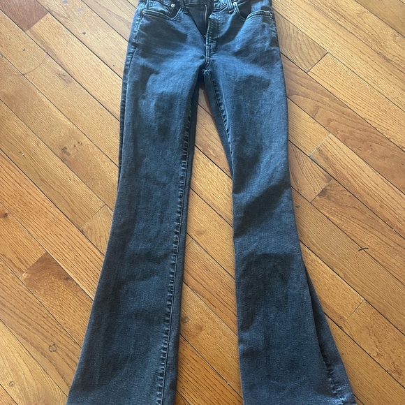 ANTHROPOLOGIE Flare BELL BOTTOMS Jeans Black Denim Boho bootcut y2k Sz 26 Edwin - Picture 1 of 10